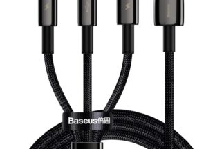 Tungsten Gold Cable, 3 in 1 Fast Charging Data Cable, USB to (M+L+C) 3.5A Max