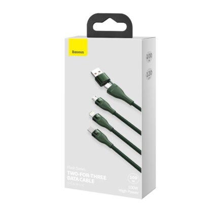 Flash Series Two-for-three Fast Charging Data Cable U+C to M+L+C 100W - Image 2