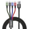 BASEUS FAST 4-IN-1 CABLE FOR IPHONE +TYPE-C +MICRO 3.5A 1.2M BLACK{IPhone-2Pin}