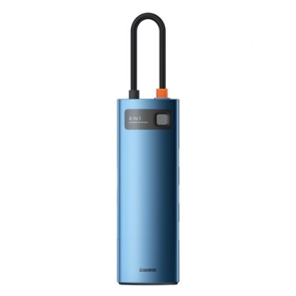 Baseus Metal Gleam Series 8-in-1 Multifunctional Type-C HUB Docking Station Blue - Image 2