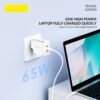 Foneng 65W GaN Fast Charger Adapter, PD Charger, Triple USB Wall Charger with Type-C to Type-C Cable - Image 7