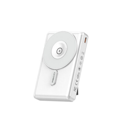 Recci RPB-W19 Pathfinder 3 in 1 Magnetic Charging Stand Powerbank 10,000mAh (White)