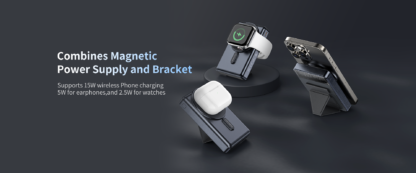 Recci RPB-W19 Pathfinder 3 in 1 Magnetic Charging Stand Powerbank 10,000mAh (White) - Image 4