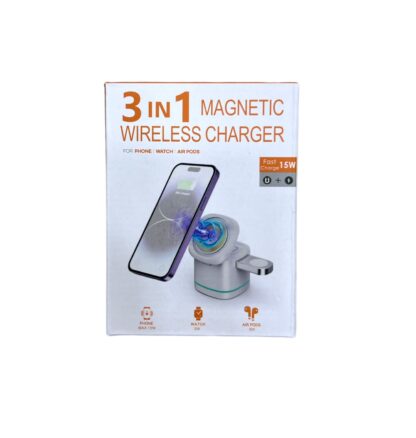 15W Three-in-one Magnetic Wireless Charger for Apple's Magnetic Wireless Charger, for iPhone 14-13-12 Wireless Charging Station for IWatch Ultra/8/7/6, AirPods 3/2/Pro - Image 3