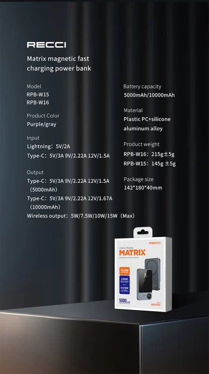 Recci RPB-W16 Matrix Power Bank 10000 MAh - Image 8